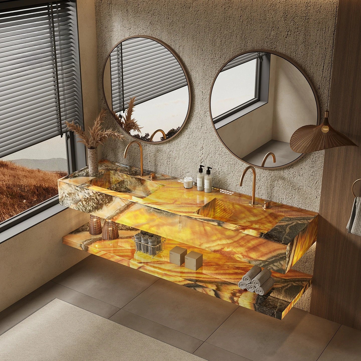 Any Size Custom French Luxury Emerald Green Marble Double Sink Vanity Natural Flowing Veins Multi Stone Options Premium Bathroom