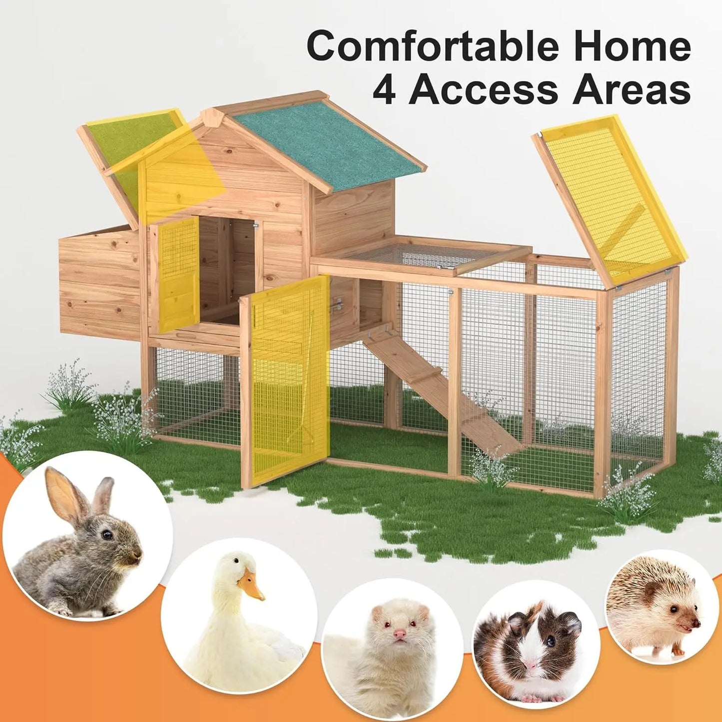 Outdoor Chicken Coop For 2-4 Chickens With Waterproof Roof