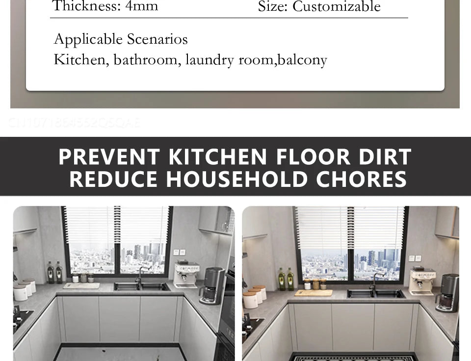 Facaishu Kitchen Floor Mat Absorbent Non Slip PVC Backed Rug