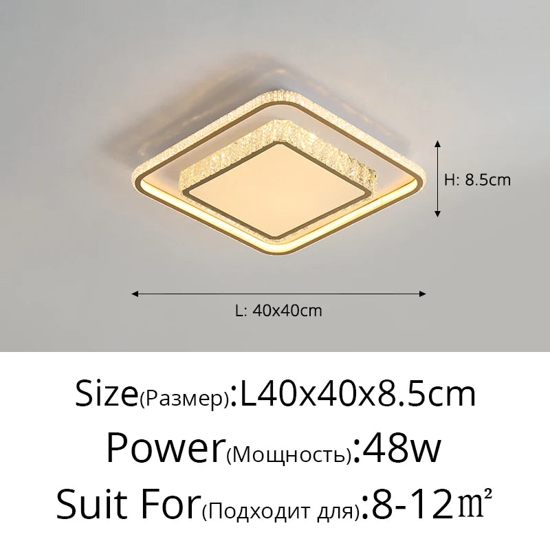 Modern Led Crystal Ceiling Lights New Style Living Room Bedroom Dining Room Ceiling Lamp Simple Home Indoor Decor Lighting Lamps