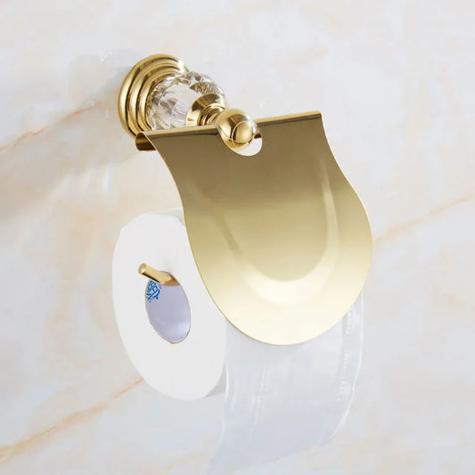 HOBHE Stainless Steel Crystal Toilet Paper Holder Rack