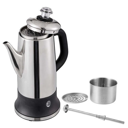 SucceBuy Electric Stainless Steel Coffee Percolator With Keep Warm Function