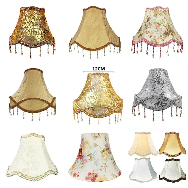 Vintage Floral Lampshade With Bead Trim For Nordic Home Decor