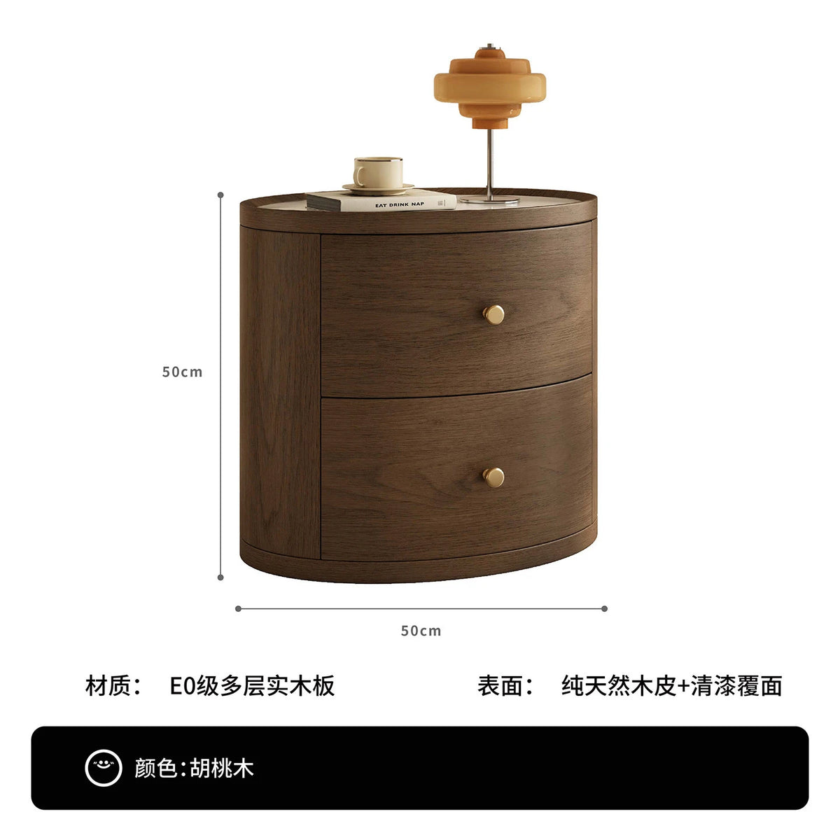 Dutrieux Modern Bedside Table With Drawers Minimalist Nightstand