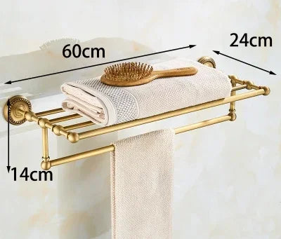 Brass Bath Accessories Set Towel Bar Towel Ring Paper Holder