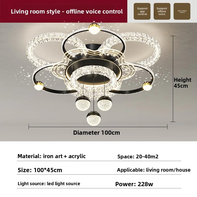 Brushed Stainless Ceiling Lamp For Living Room Foyer And Study