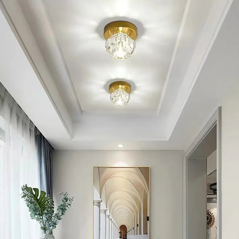 Modern LED Crystal Ceiling Lights Living Room Hallway Lighting Home Deocoration Ceiling Lamp Glass Minimalist Light Fixture