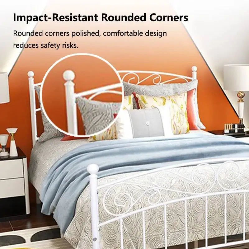 Elegant Simple Metal Bed Frame for Bedroom Guest Room Bedstead Modern Nordic Iron Mattress Pallet 1/1.5m Home Durable Bed Bases