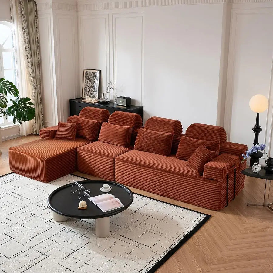 MBVM L Shaped Sectional Sofa With Reversible Chaise