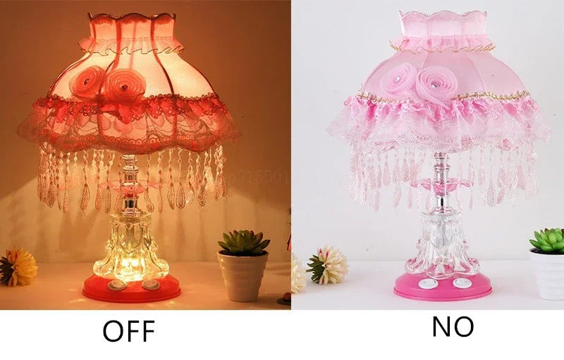 Nordic Retro Pink Table Lamps for Children's Bedroom Bedside Lamp Princess Room Decor Red Desk Lamp