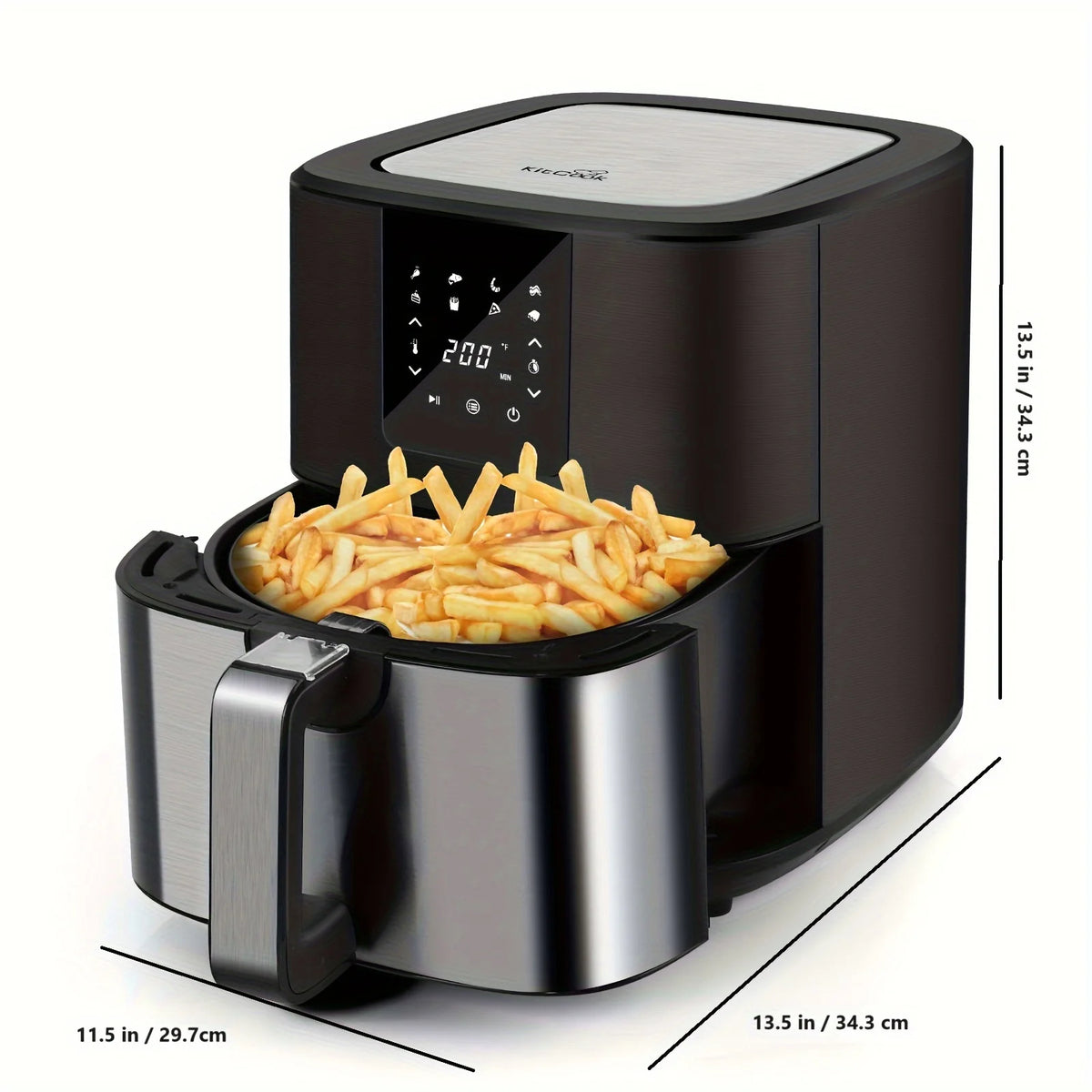 KitCook Digital Air Fryer With Touchscreen And Eight Preset Cooking Modes