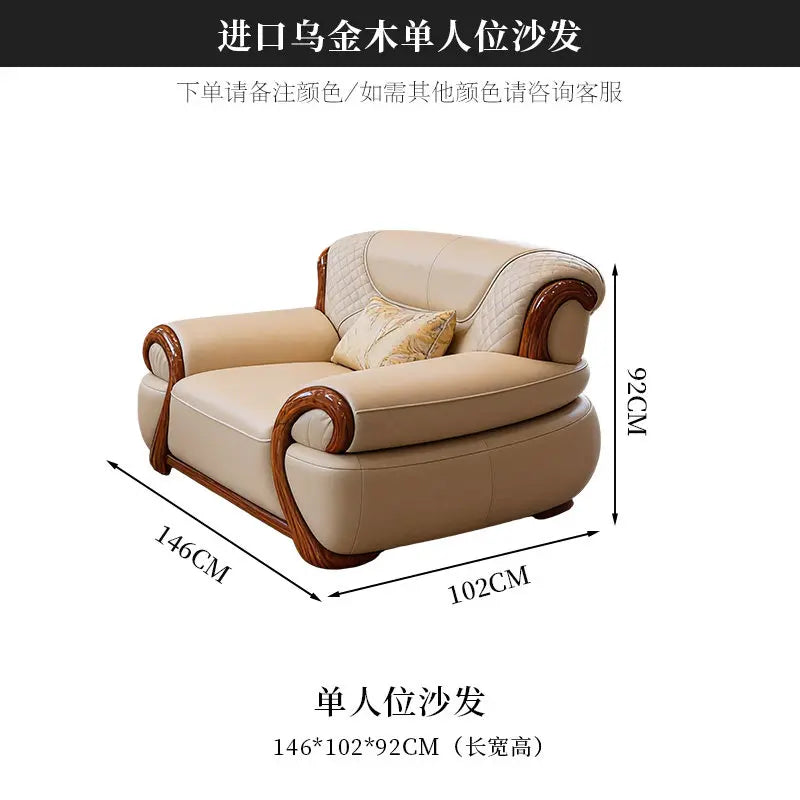 DUTRIEUX Modern Minimalist Leather Accent Armchair for Living Room