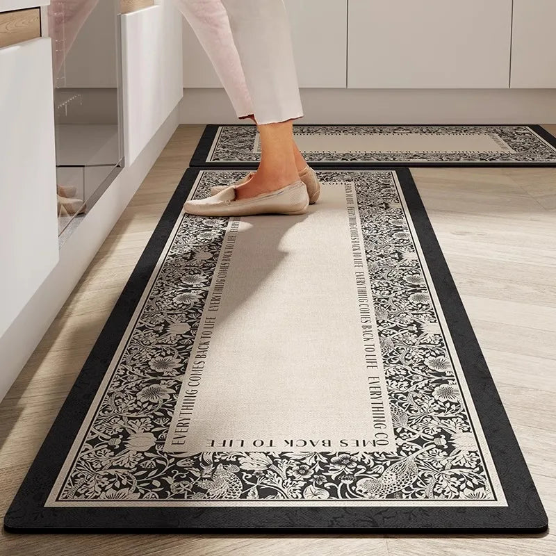 Facaishu Kitchen PVC Leather Anti Slip Waterproof Floor Mat