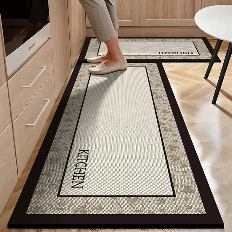 Facaishu PVC Kitchen Mat Non Slip Waterproof Rug Oil Proof