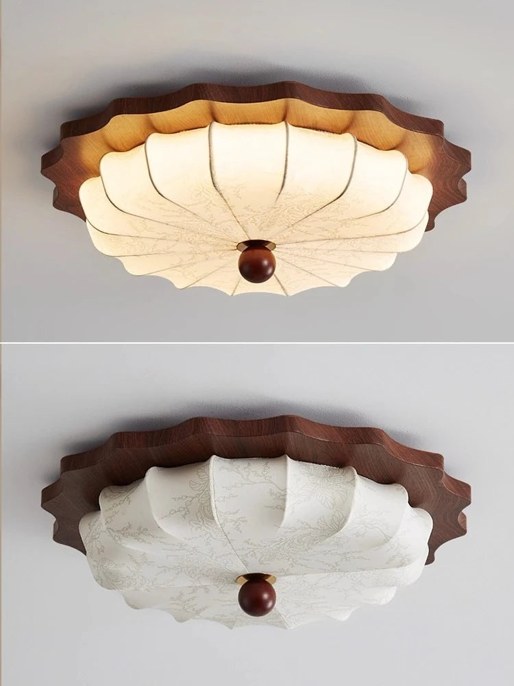 Bedroom Lights, Ceiling Lights, High-End Sense, Antique Style, Vintage Walnut Fabric, Nanyang Style Room Lighting Fixtures