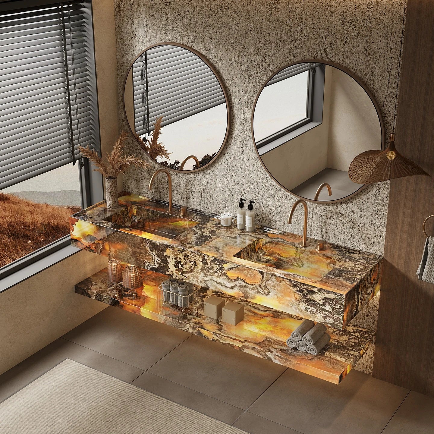 Any Size Custom French Luxury Emerald Green Marble Double Sink Vanity Natural Flowing Veins Multi Stone Options Premium Bathroom