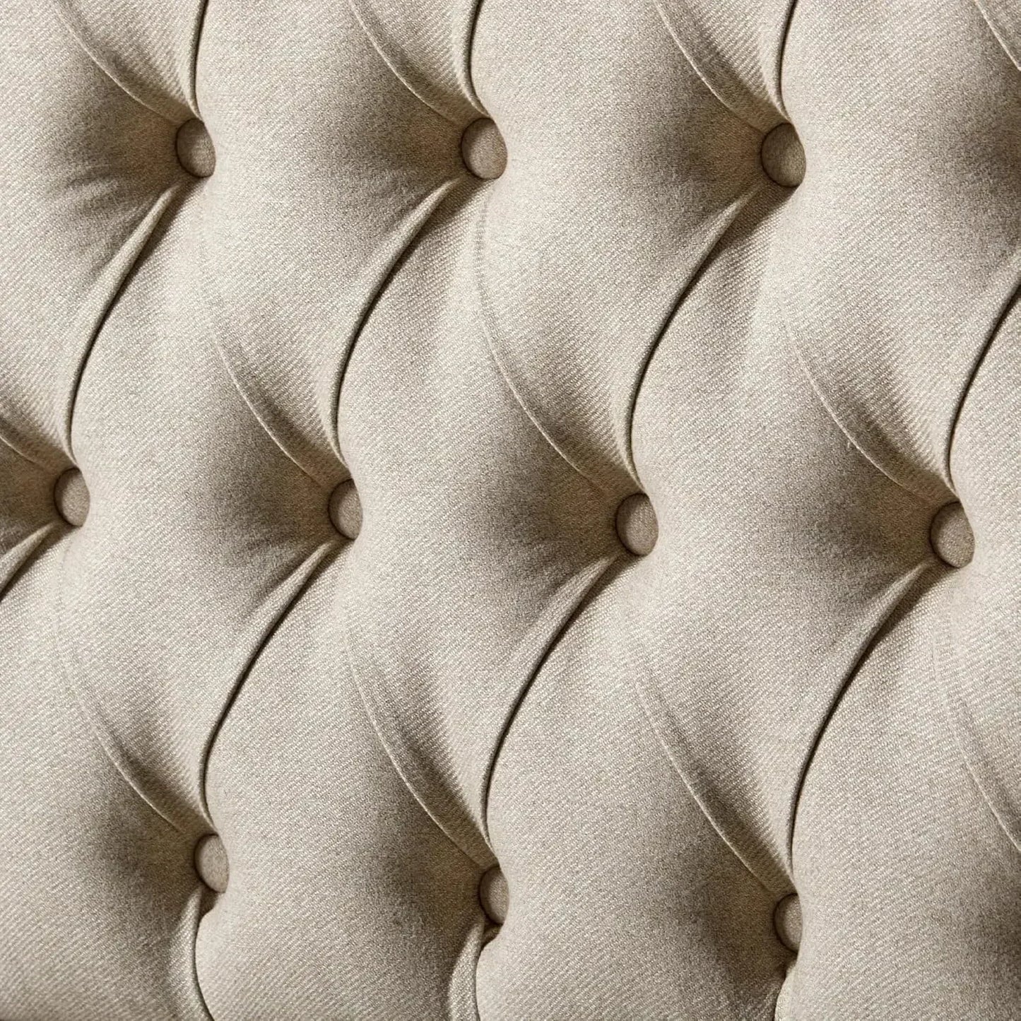 Solid Wood Bed Frame With Upholstered Tufted Headboard
