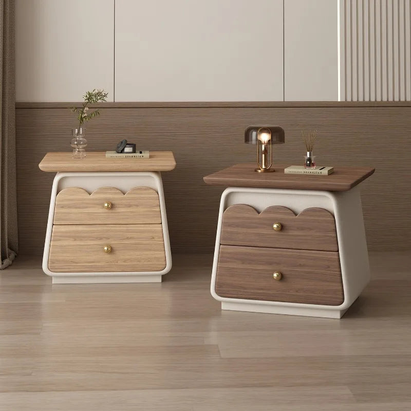 ANGDUO Modern Wooden Nightstand With Bedroom Storage Display Furniture