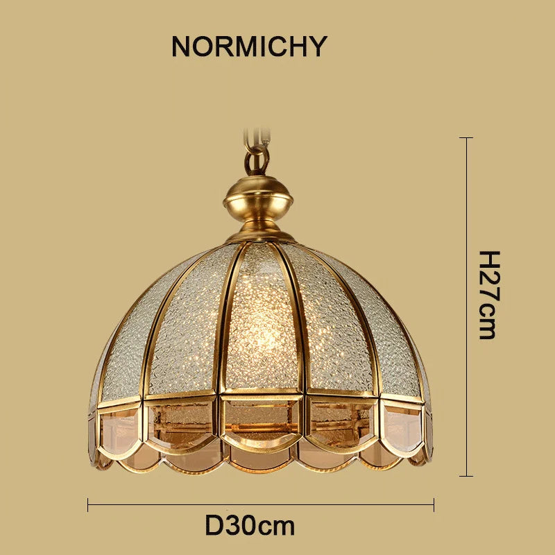 Normichy American Copper Chandelier European Vintage Style Pendant Lighting