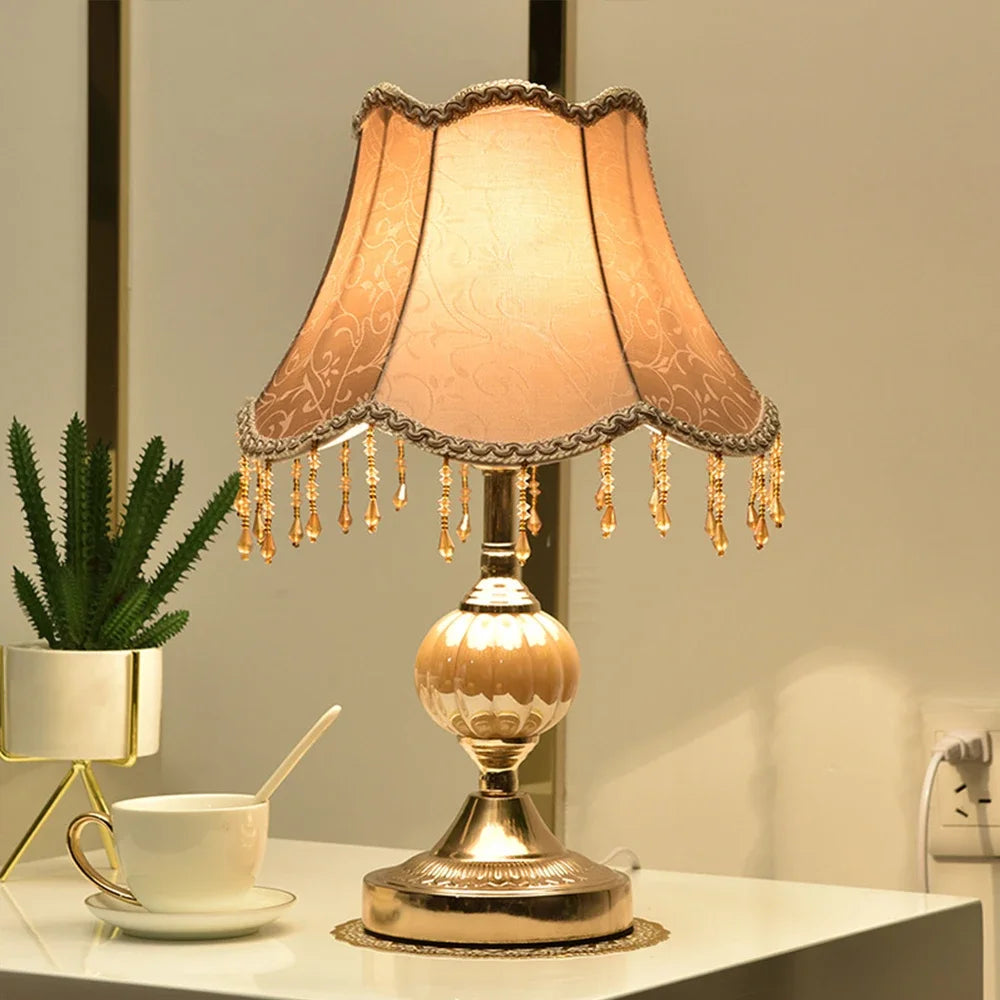 Claeted European Style Table Lamp Touch Bedside Modern Decor Light