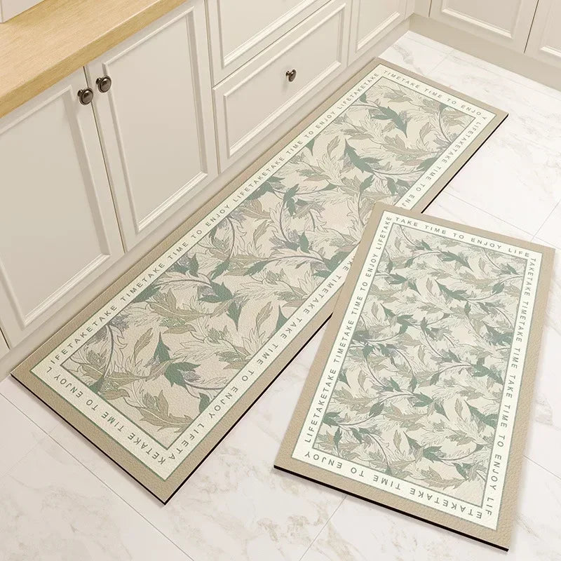 Facaishu PVC Kitchen Mat Non Slip Waterproof Rug Oil Proof
