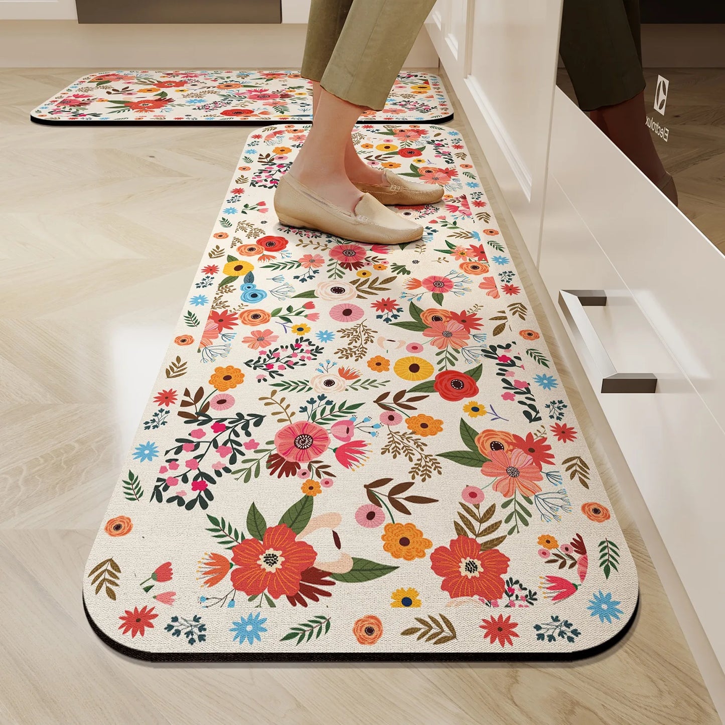 Facaishu Kitchen Floor Mat Waterproof Non Slip Oil Proof Rug
