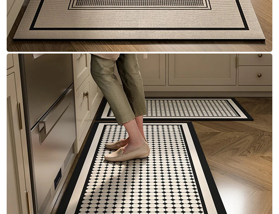 Facaishu Kitchen Floor Mat Absorbent Non Slip PVC Backed Rug