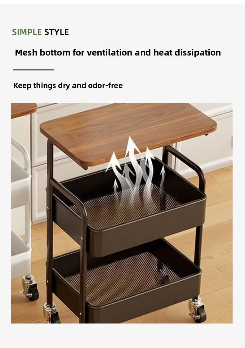 Heavy Duty Steel Rolling Storage Cart With Locking Wheels