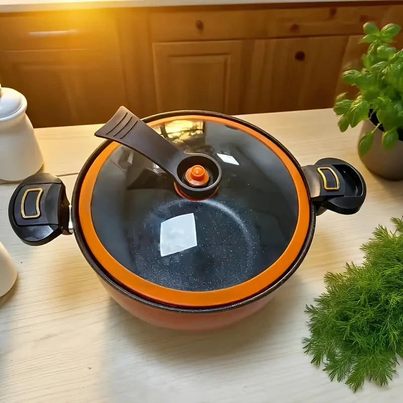 usEnameled Dutch Oven Pot with Lid, Enameled Cast Iron Dutch Oven Pot with Lid, Cast Iron Dutch Oven with Dual Handles for Bread Baking, Non-Stick Enamel Coated Heavy Duty Cookware, Easy to Clean, Heat Retentiond