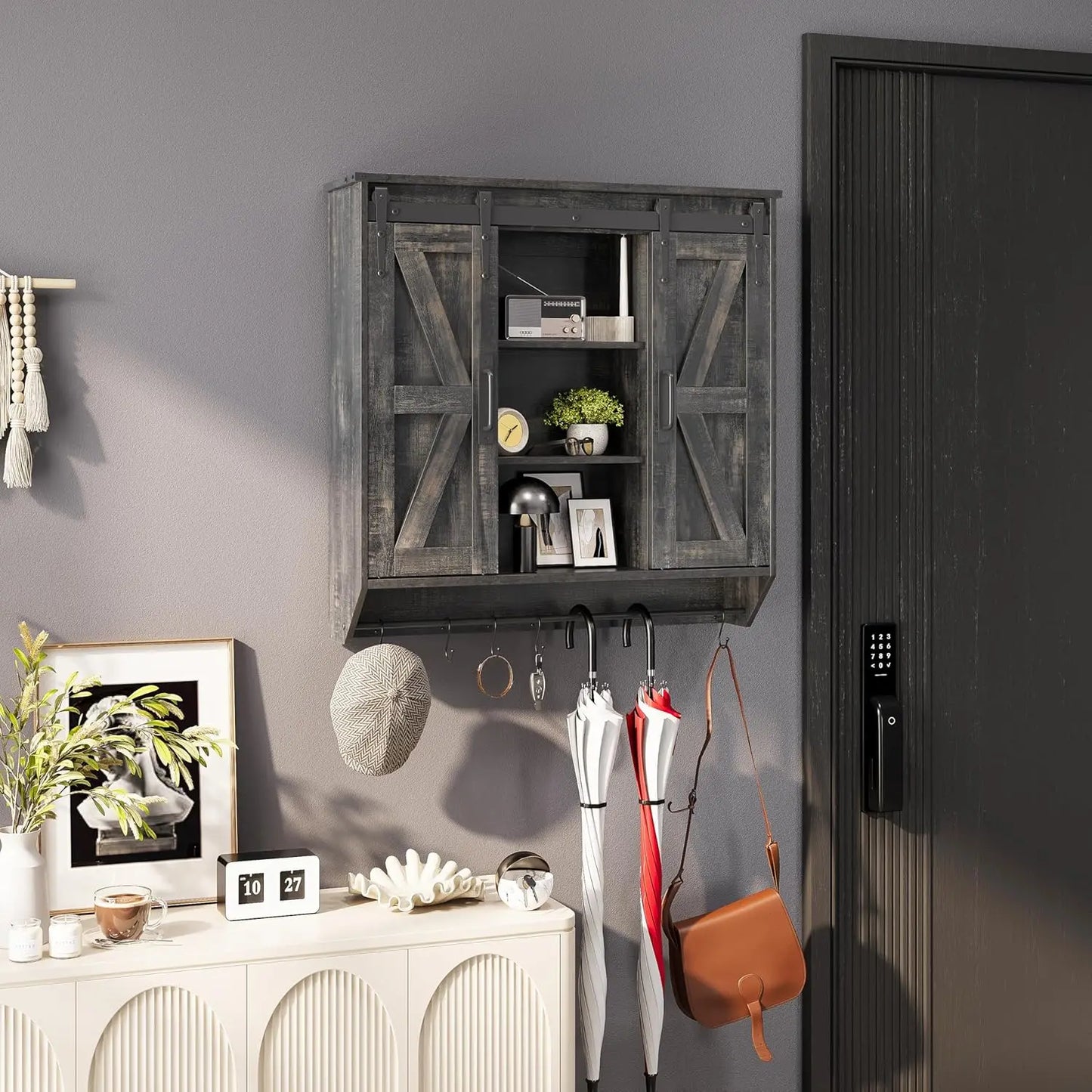 Farmhouse Medicine Cabinet With Sliding Barn Doors