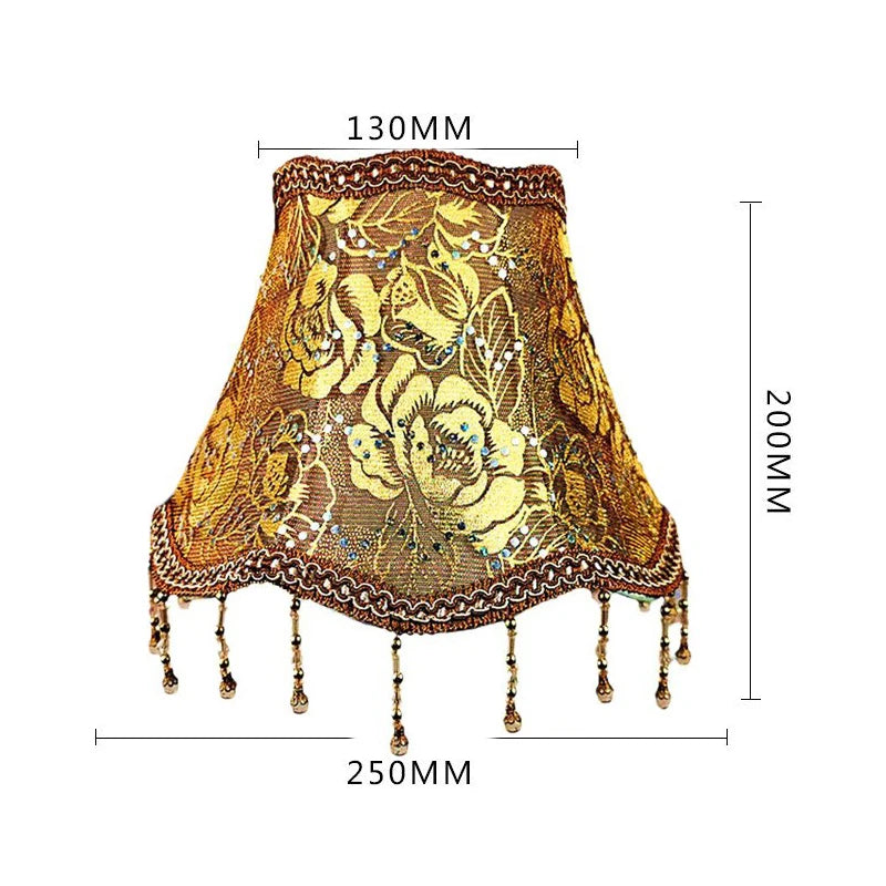 Vintage Floral Lampshade With Bead Trim For Nordic Home Decor