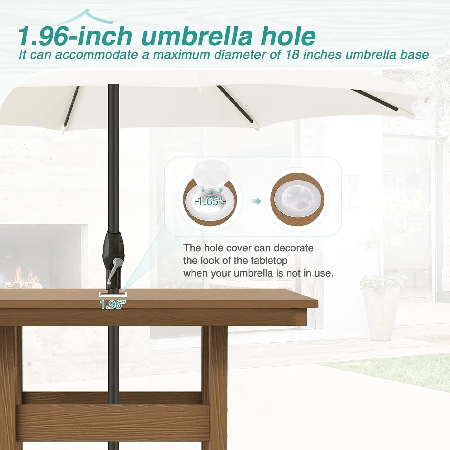 5 Piece Weather Resistant Outdoor Patio Dining Set With Umbrella And Cushions