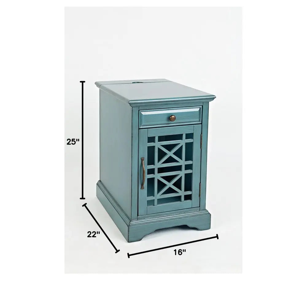 Farmhouse Craftsman End Table With USB Charging Station