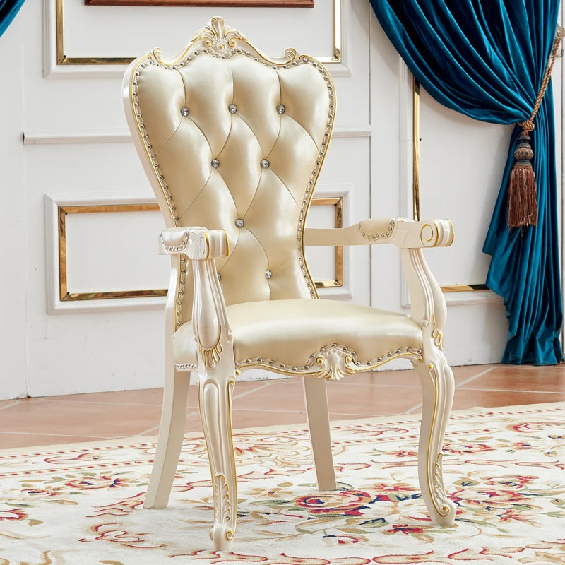 DUTRIEUX European Solid Wood Dining Chair Princess Lazy Throne