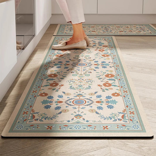 Facaishu Kitchen PVC Leather Anti Slip Waterproof Floor Mat