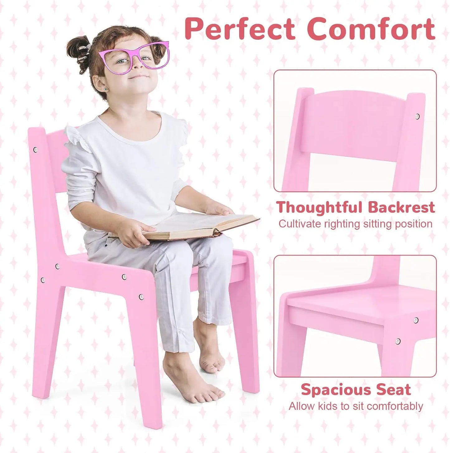 Kids Vanity Set With Lights Princess Makeup Table And Chair