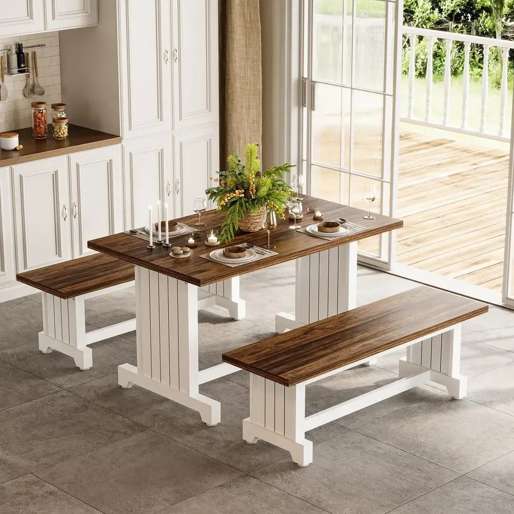 Dining Table Set For Four With Benches Modern Space Saving