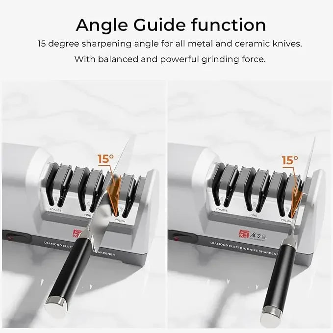 TAIDEA 3-Stage Electric Knife Sharpener For Kitchen Blades, Diamond Abrasive