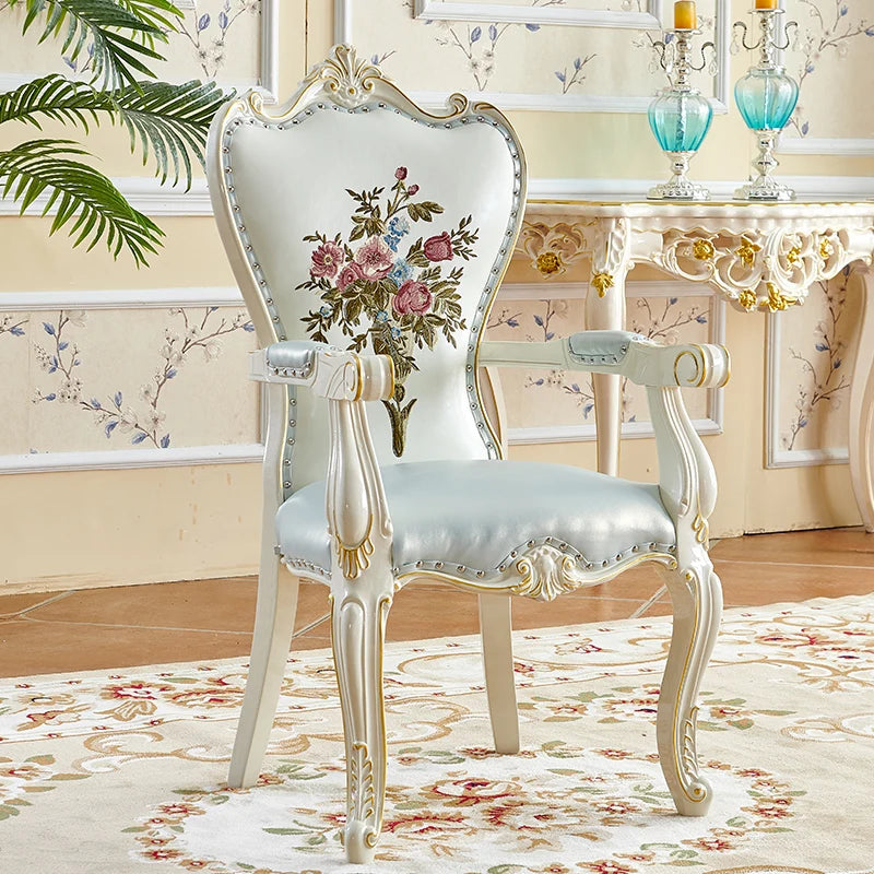 DUTRIEUX European Solid Wood Dining Chair Princess Lazy Throne