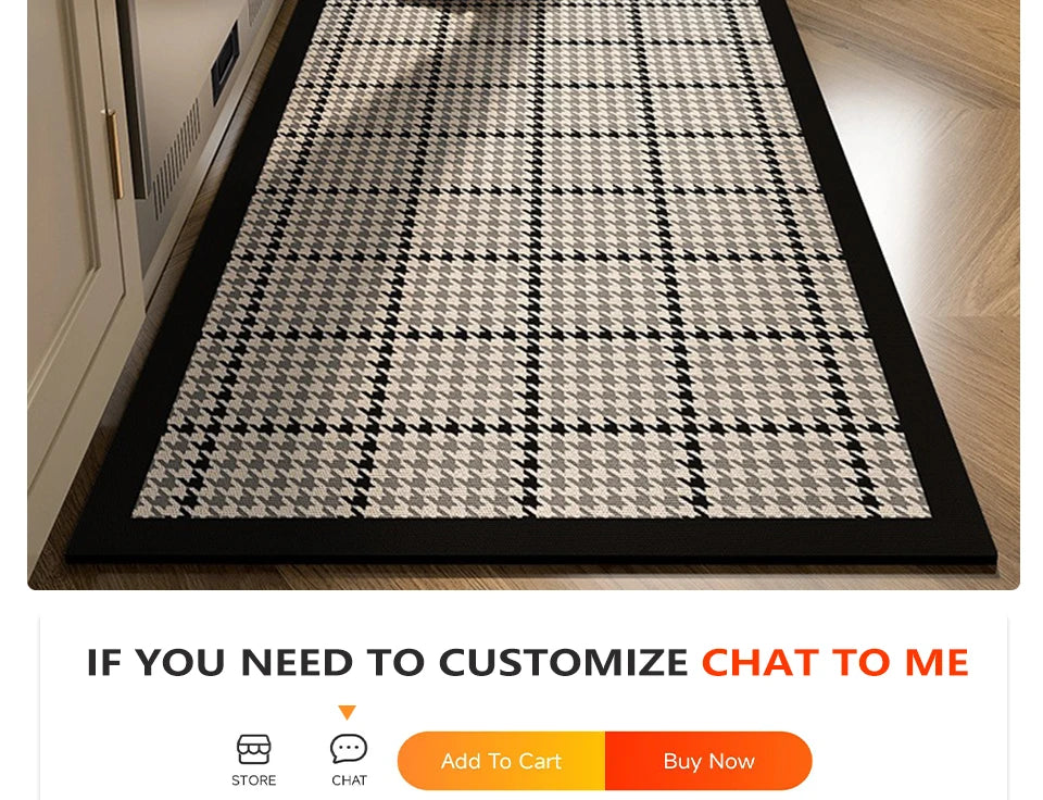 Facaishu Kitchen Floor Mat Absorbent Non Slip PVC Backed Rug