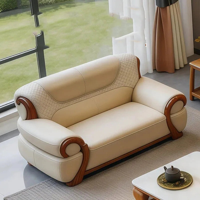 DUTRIEUX Modern Minimalist Leather Accent Armchair for Living Room