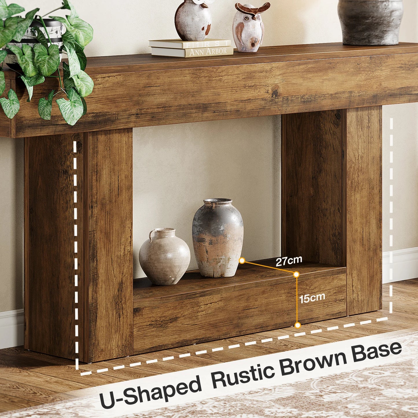 Tribesigns Farmhouse Console Table With U Shaped Base Entryway