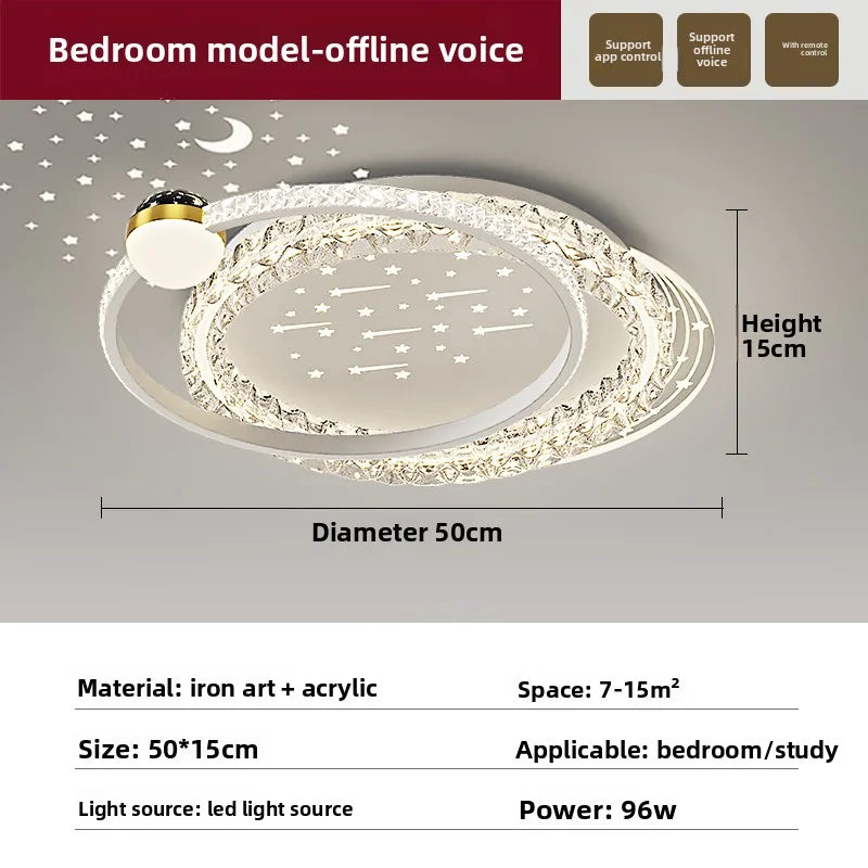 Brushed Stainless Ceiling Lamp For Living Room Foyer And Study