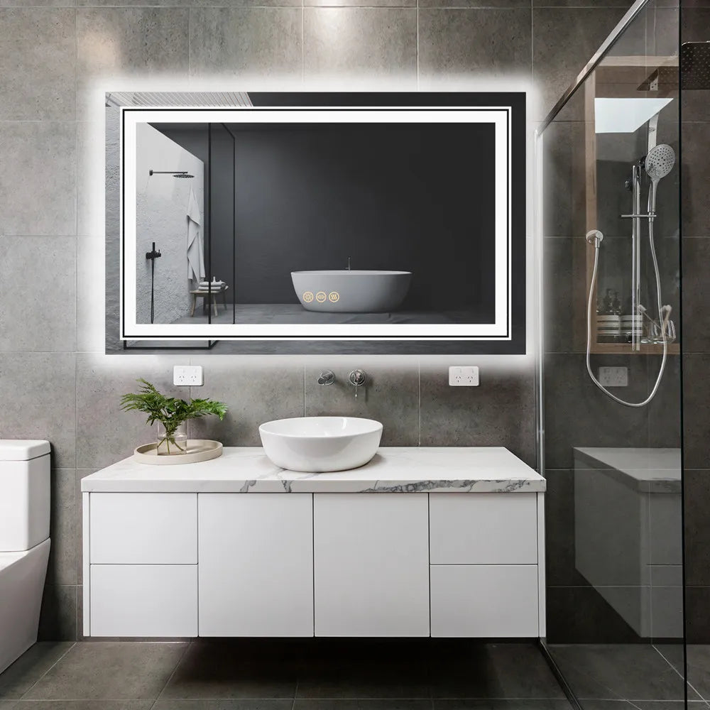 LUVODI Illuminated Bathroom Mirror With Touch Sensor And Anti Fog Lights