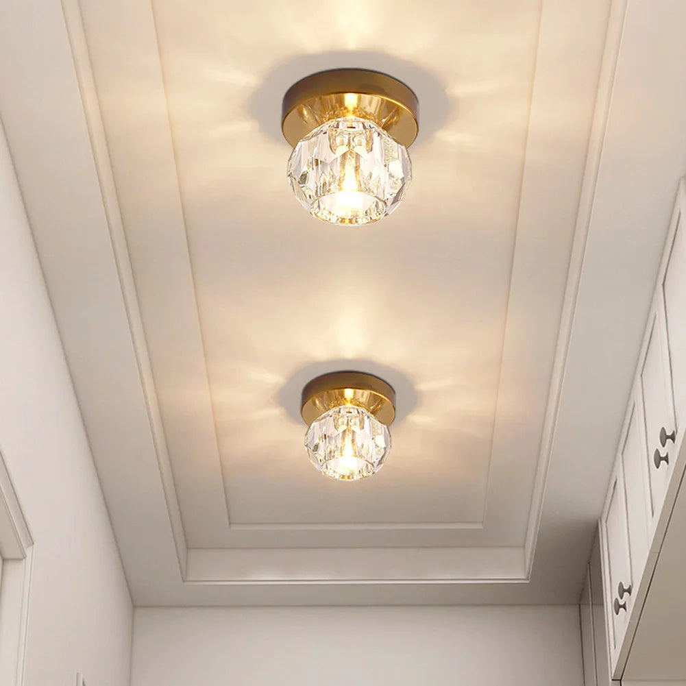 Modern LED Crystal Ceiling Lights Living Room Hallway Lighting Home Deocoration Ceiling Lamp Glass Minimalist Light Fixture