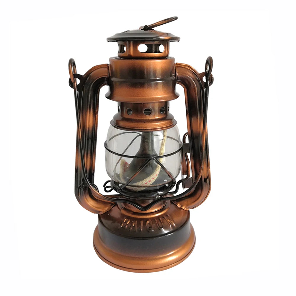 19cm Lamp Hurricane Lanterns Wick Oil Lamps Wild Emergency Light Fueled by Diesel Plant Oil for Garden Decor