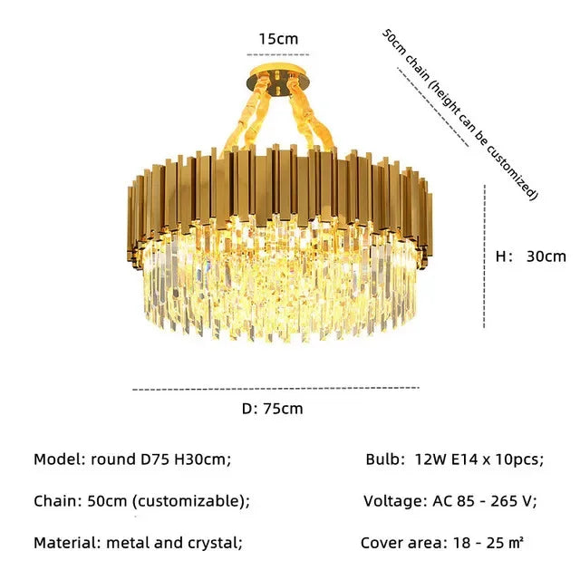 Jiankexing Modern Crystal LED Chandelier For Living Room Dining Bedroom