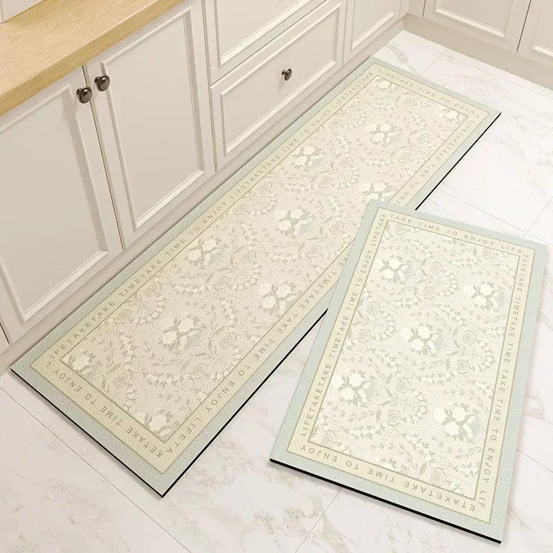 Facaishu PVC Kitchen Mat Non Slip Waterproof Rug Oil Proof