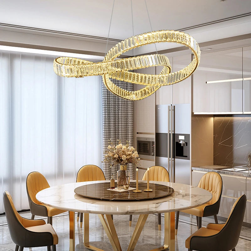 KUALOOL Luxury LED Crystal Chandeliers For Living And Dining Ceiling Lights