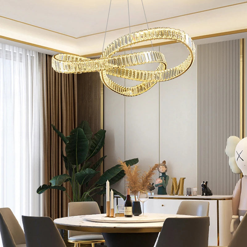 KUALOOL Luxury LED Crystal Chandeliers For Living And Dining Ceiling Lights